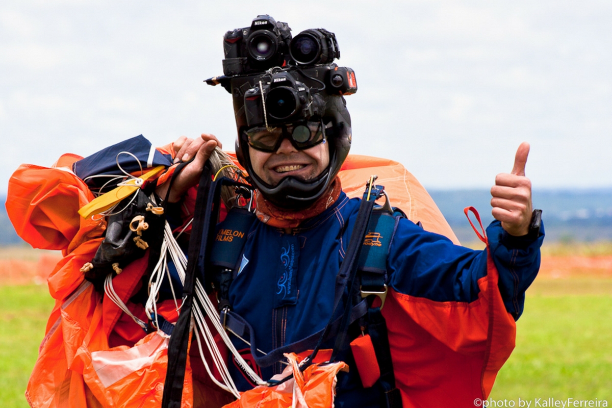 Photo of Juan walking in from the landing area giving a thumbs up. 