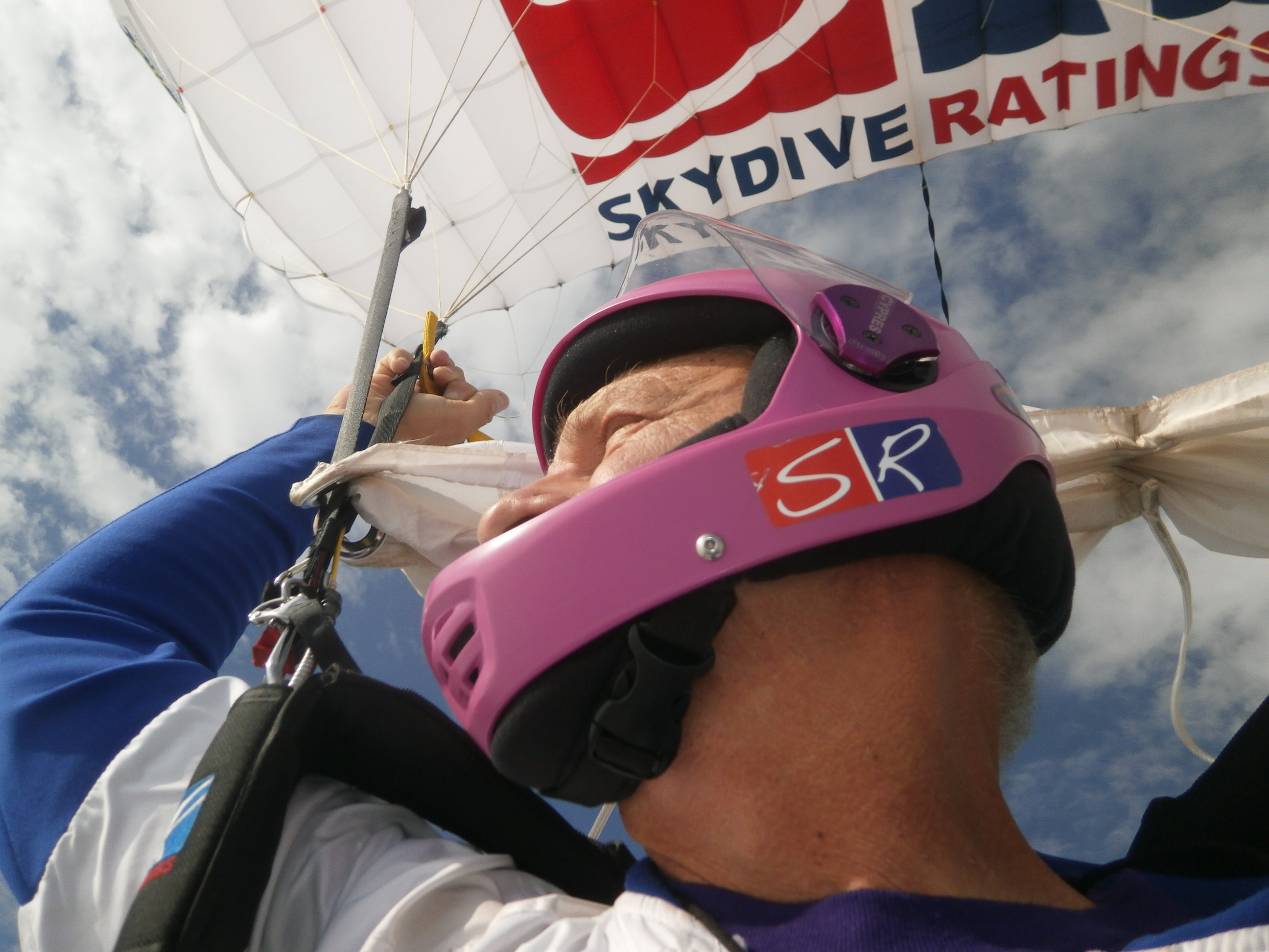 A POV photo of Bram flying his canopy. 