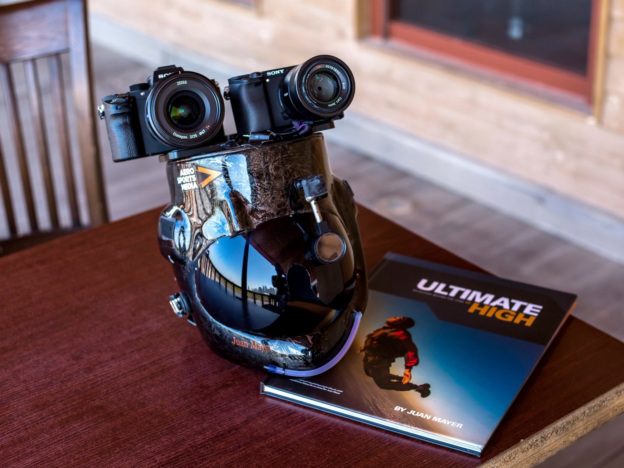 Juan's Photo Book on a coffee table.