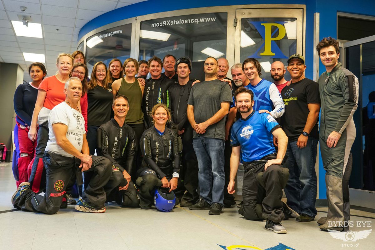 Rhythm trains a large group at the wind tunnel