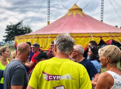 CYPRES Shirt in fron of the Circus tent in Klatovy