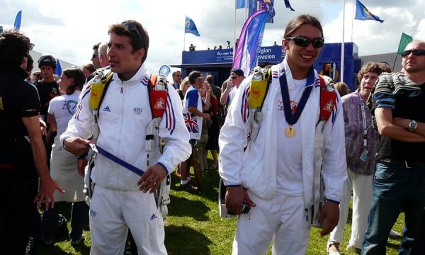 Fred Fugen and Vince Reffet wearing gold medals