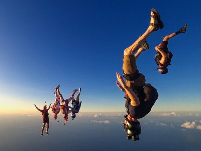 Skydiver in Seychelles