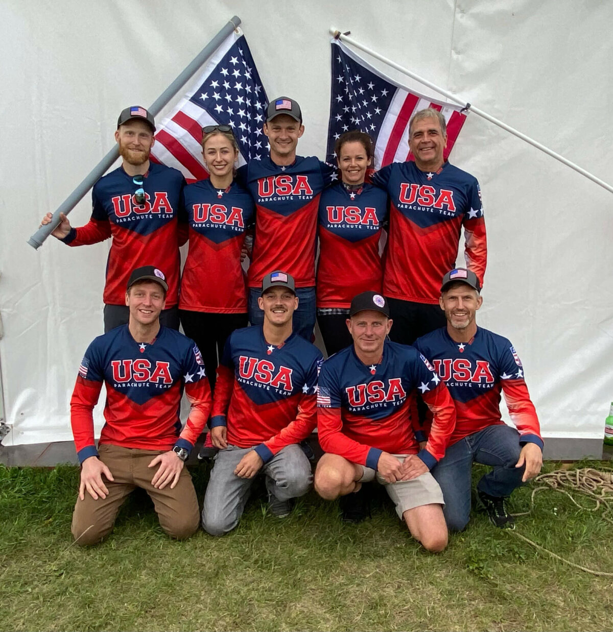 BK Krause with his skydiving team at the World Meet in Russia. 